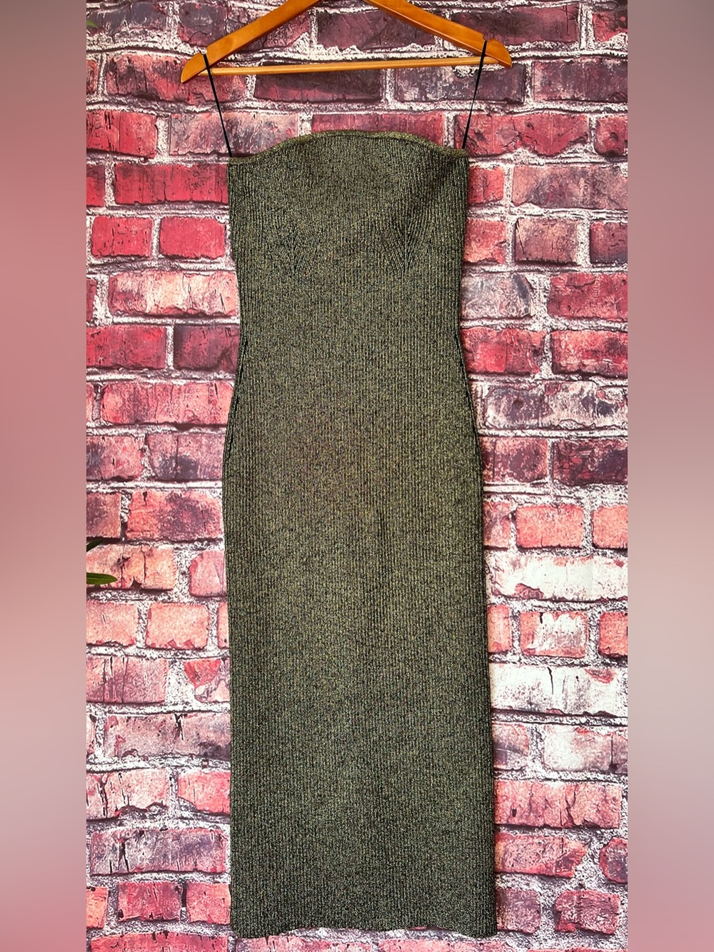 KHAITE Metallic Strapless Sheath Dress